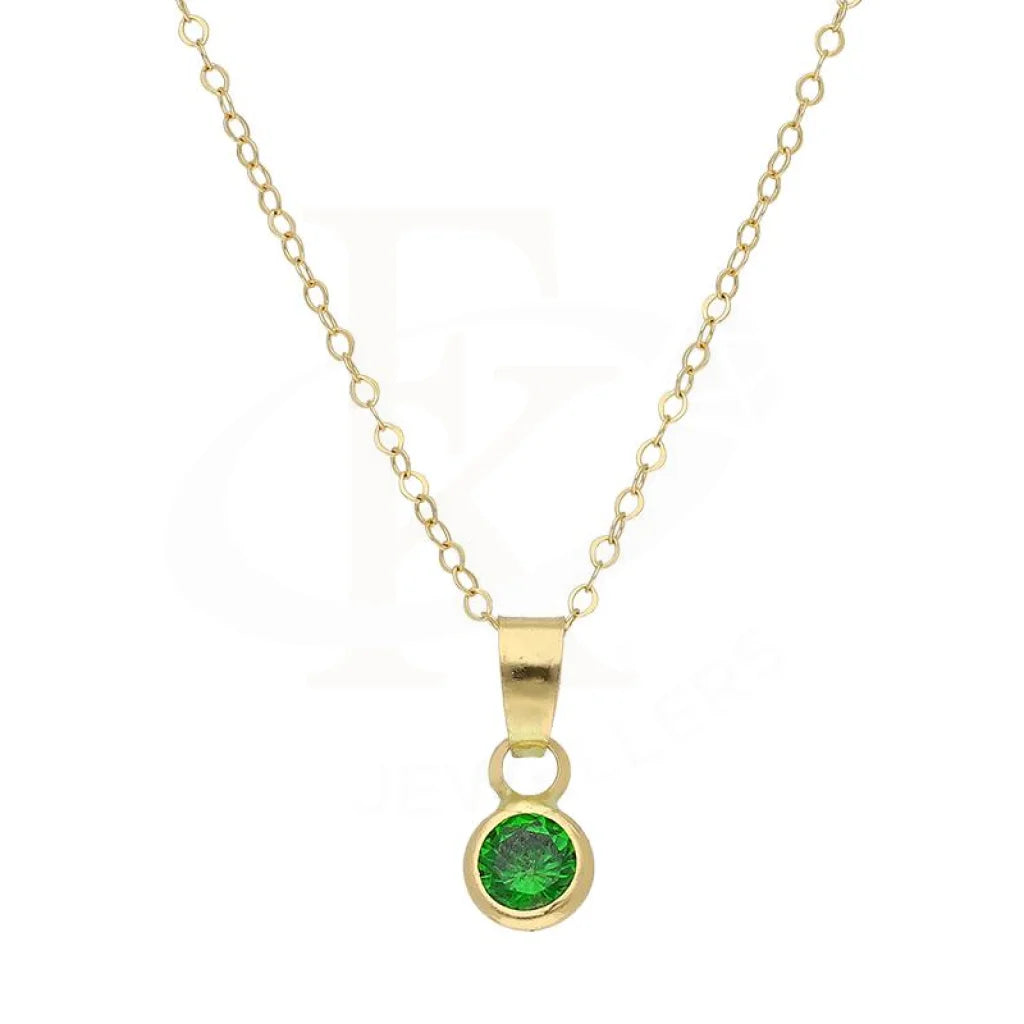 Classic Silver Necklace For Fashion Week-Gold Necklace (Chain with Solitaire Pendant) 18KT - FKJNKL18K2851