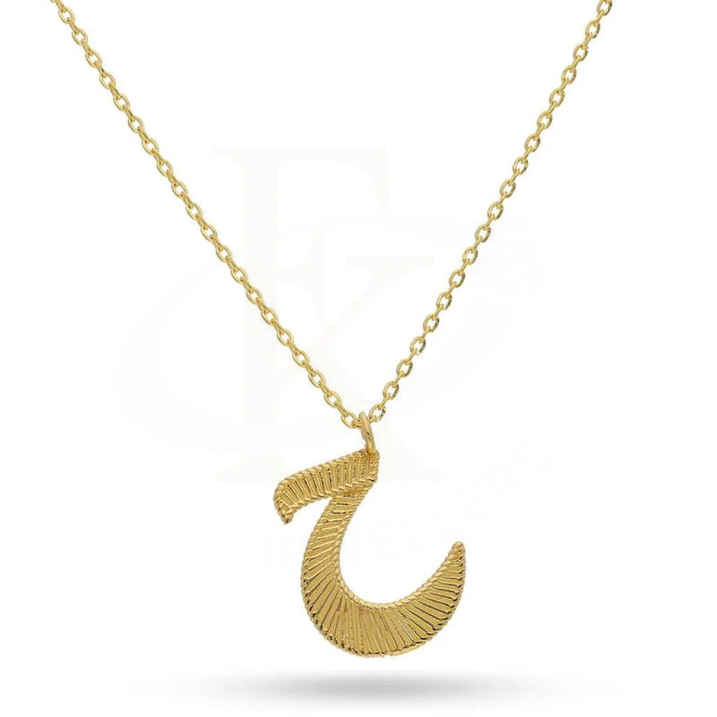 Simple Crystal Necklace For Weddings-Gold Arabic Alphabet ح Necklace 21KT - FKJNKL21K2138