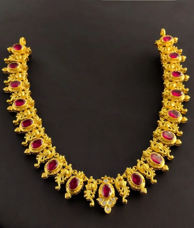 Elegant Crystal Necklace For Evening Wear-The Aditya Silver Kemp Peacock Necklace