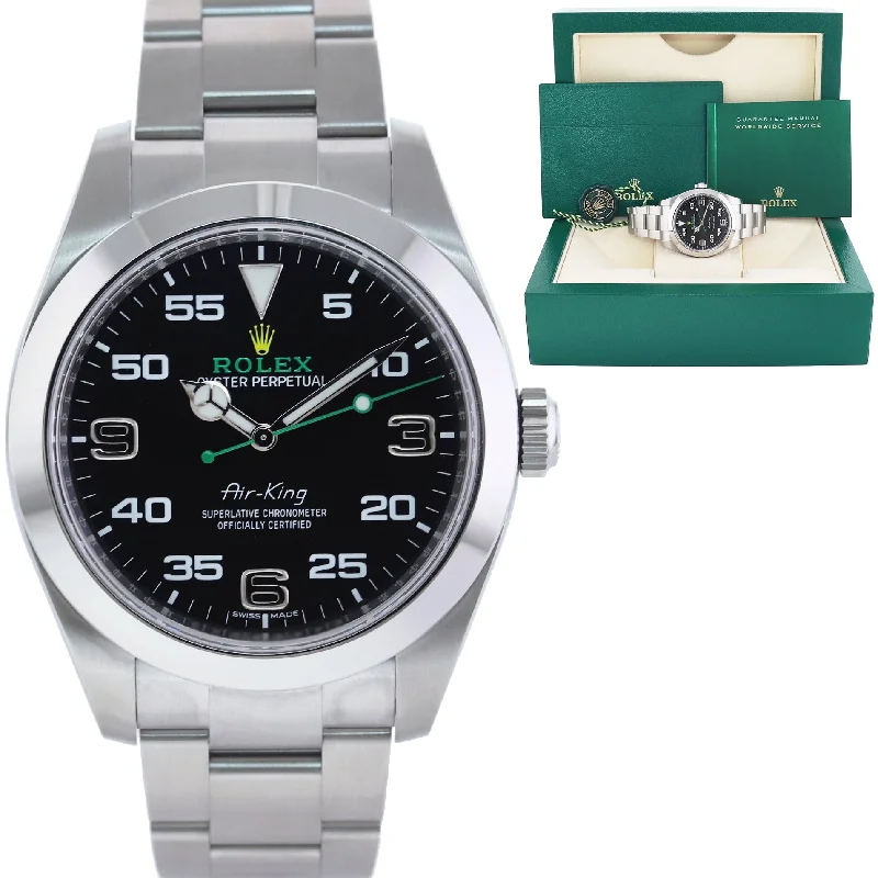 Fashionable Smart Watches For Women-MINT 2021 Rolex 116900 Black Arabic Dial 40mm Steel Green Watch Box