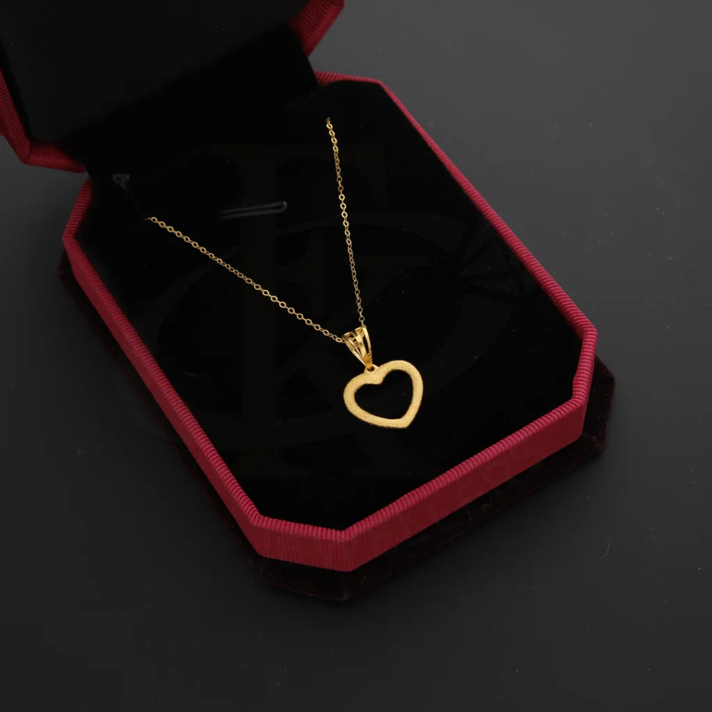 Unique Gemstone Necklace For Fashion Lovers-Gold Necklace (Chain with Heart Pendant) 21KT - FKJNKL21KM8671