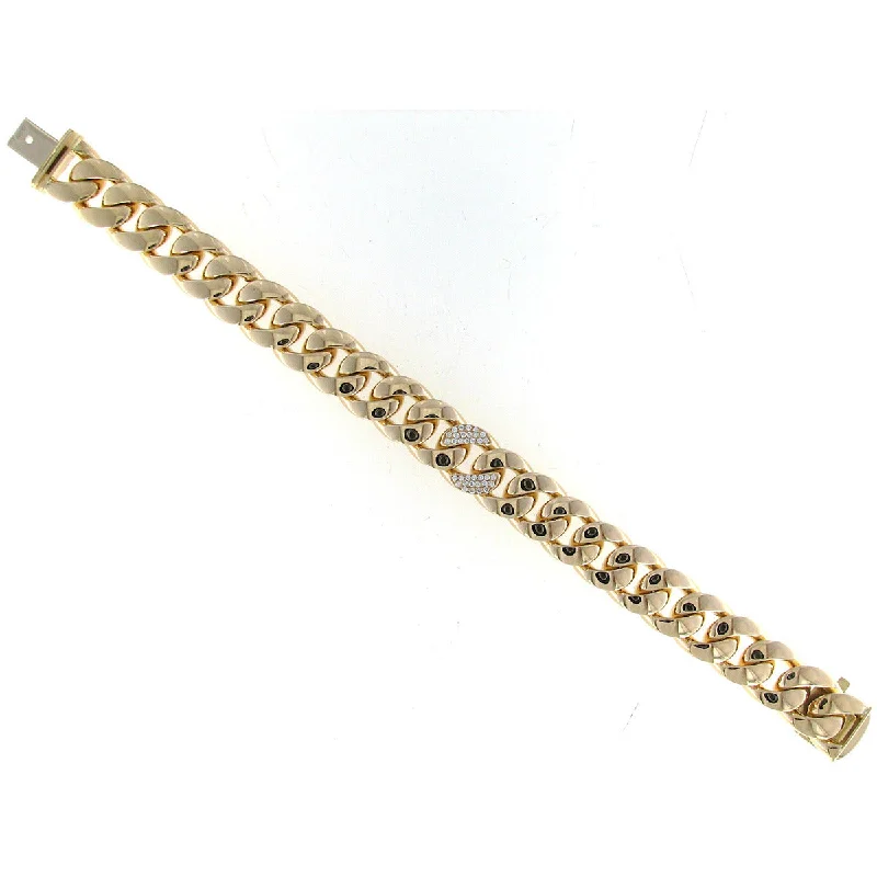 Stylish Gold Link Bracelets-18k Yellow Gold Oro Diamond Link Bracelet