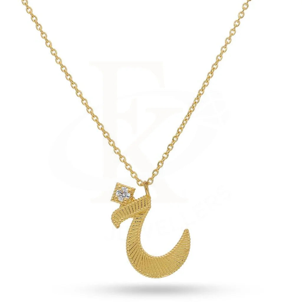 Custom Heart Pendant Necklace For Special Gifts-Gold Arabic Alphabet خ Necklace 21KT - FKJNKL21K2136