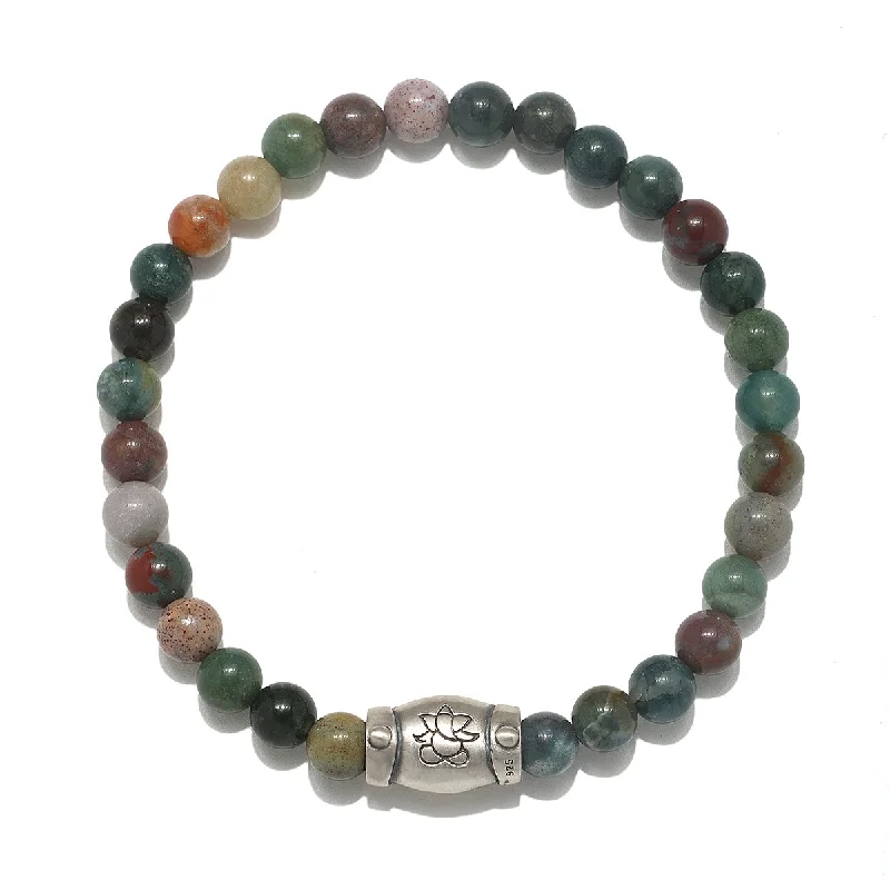 Custom Charm Bracelets For Birthdays-Coming Into Focus Men's Fancy Jasper Bracelet