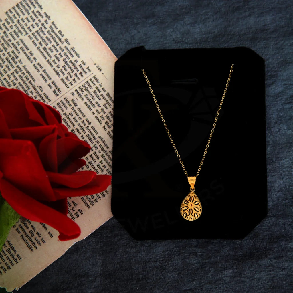 Custom Bar Necklace For Bridesmaids-Gold Necklace (Chain with Drop Pendant) 21KT - FKJNKL21KM8398