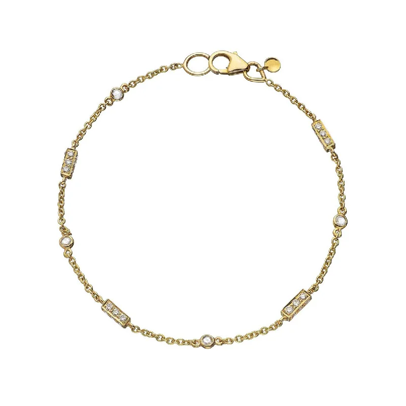 Men’s Gold Chain Bracelets-Barrel Diamond Bracelet