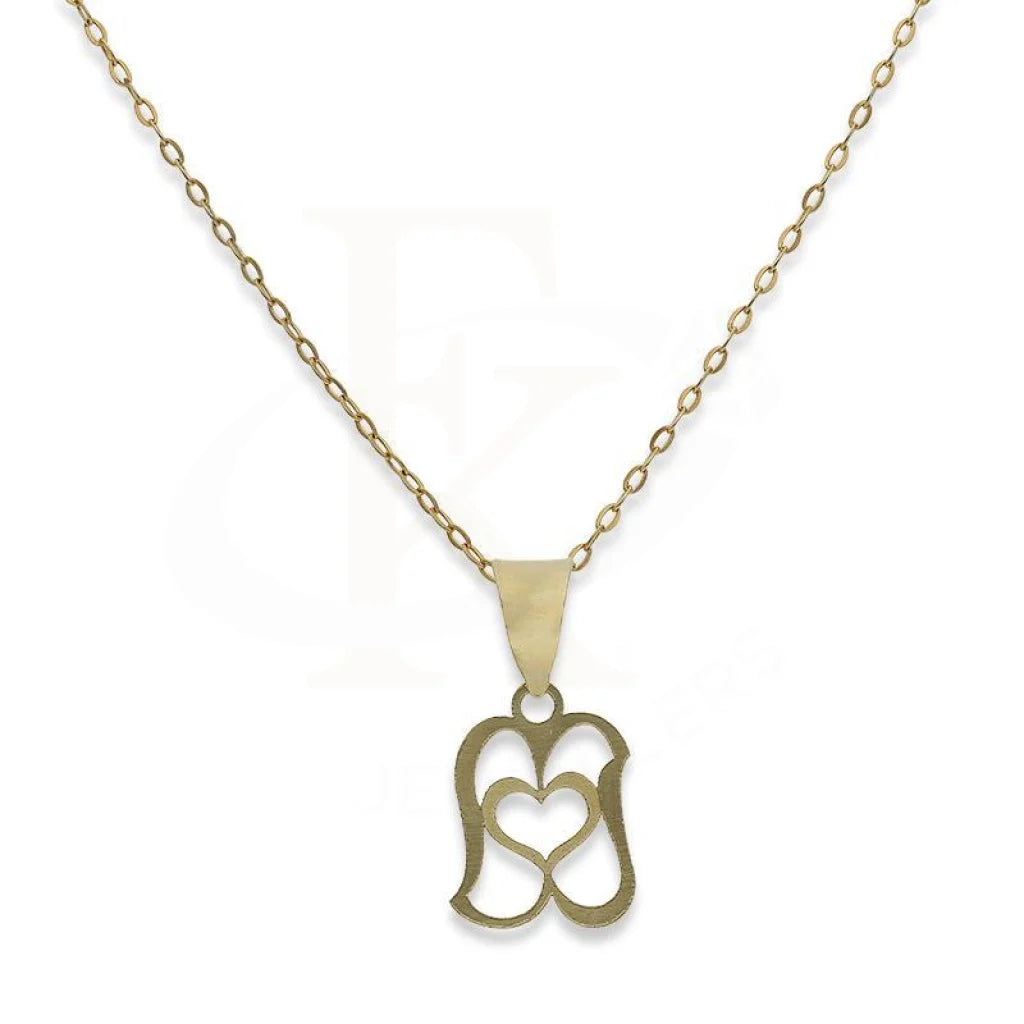 Custom Initials Necklace For Personalized Style-Gold Necklace (Chain with Heart Pendant) 18KT - FKJNKL18K2328