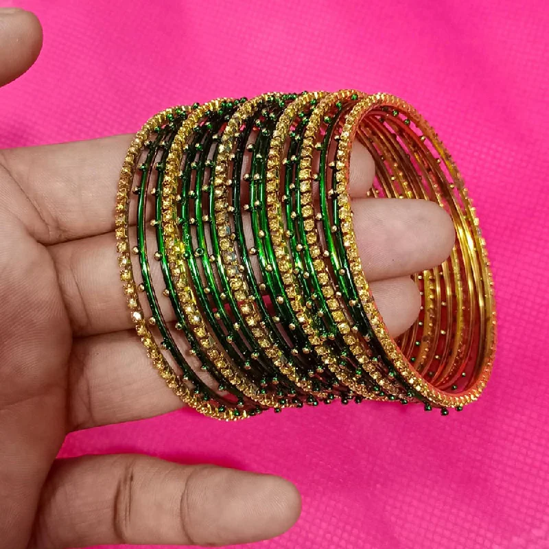 Classic Gold Wedding Bangles For Bridesmaids Gifts-Pooja Bangles Gold Plated Acrylic Bangles Set