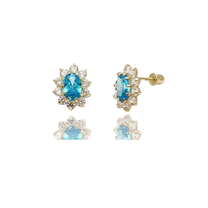 Unique Gemstone Earrings For Fashionistas-Marquise Flower Stud Earrings (14K)