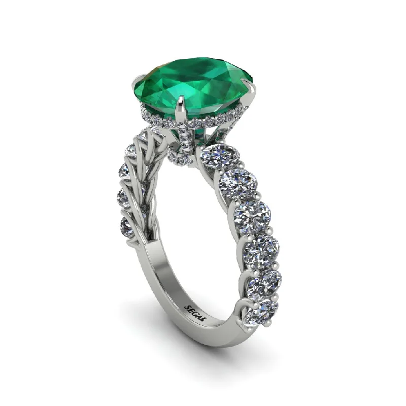 Classic Men’s Wedding Rings For Special Moments-4ct Oval Cut Emerald Engagement Ring - Xena No. 6