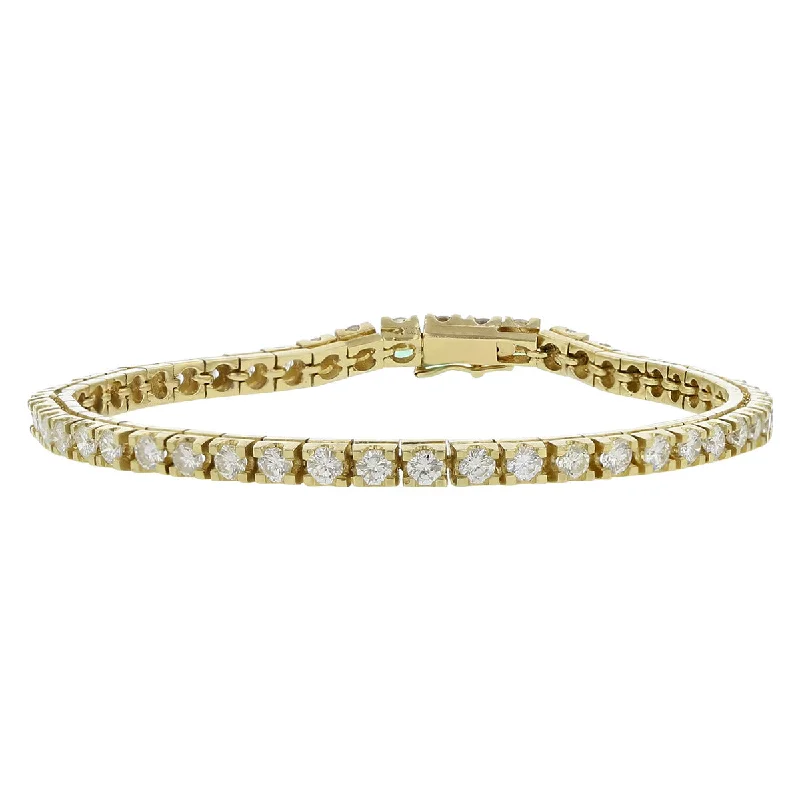 Custom Gold Bangles For Women-4.00-Carat Brilliant Diamond Tennis Bracelet