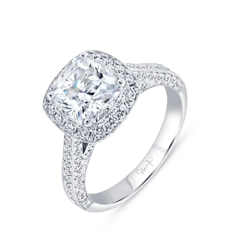 Personalized Engagement Rings With Diamonds-Uneek Bouquet Collection Halo Engagement Ring