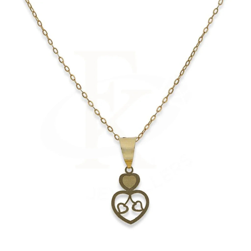 Personalized Infinity Necklace For Couples-Gold Necklace (Chain with Twin Hearts Pendant) 18KT - FKJNKL18K2332