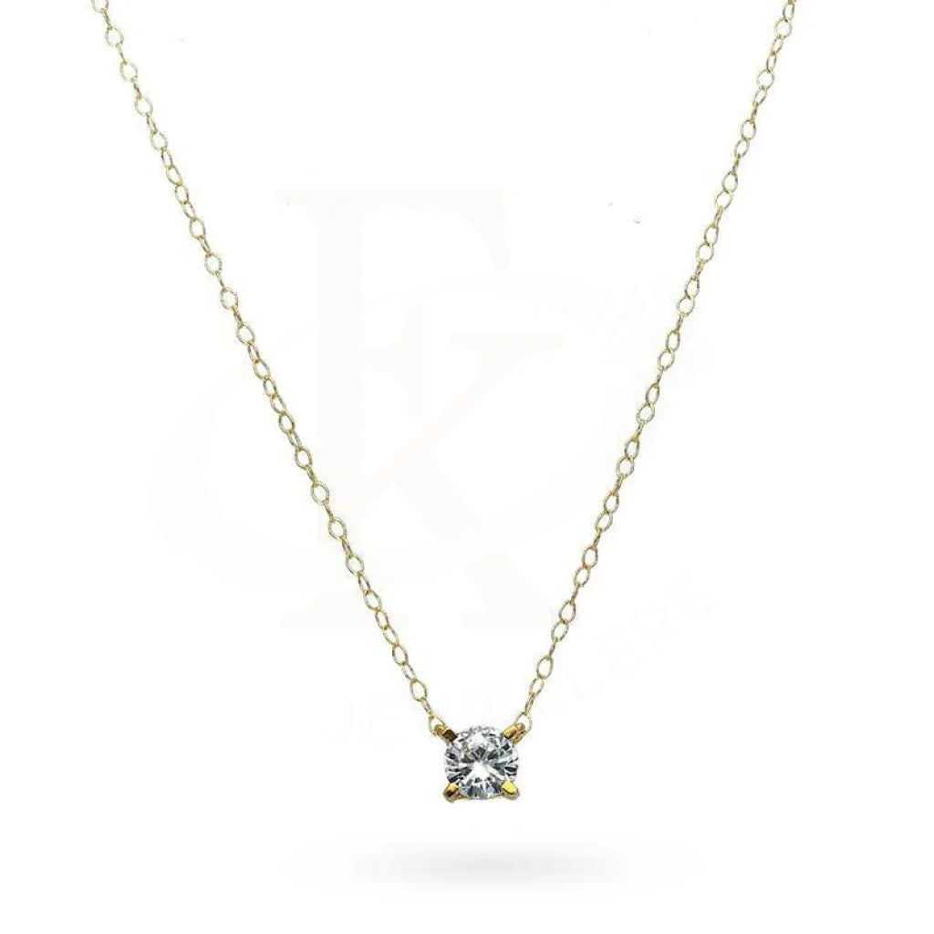 Personalized Name Necklace For Weddings-Gold Solitaire Necklace 18KT - FKJNKL18K2693