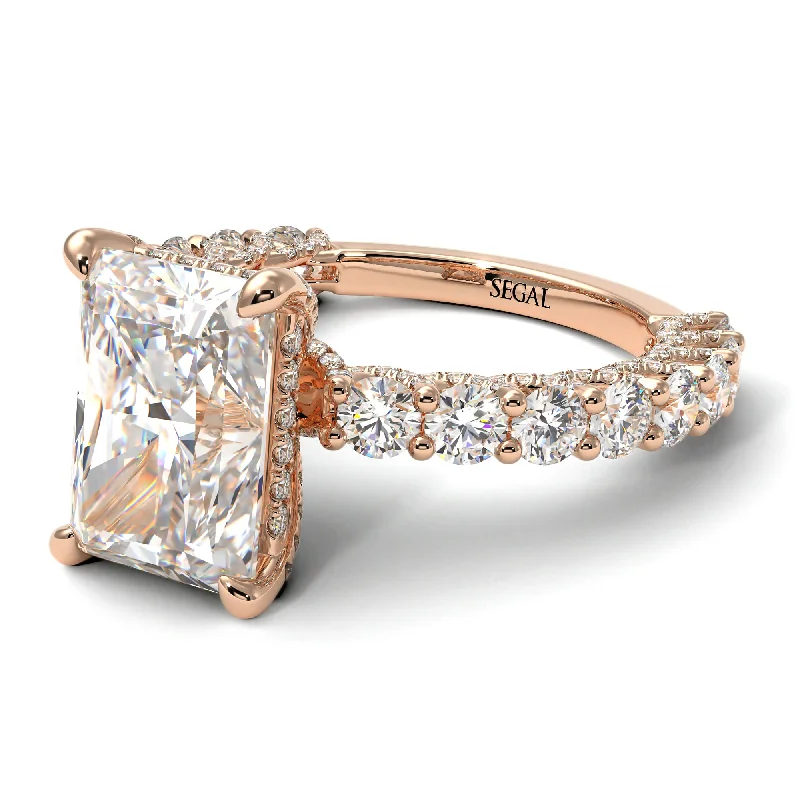 Trendy Wedding Bands For Modern Couples-Vintage Radiant Cut Diamond Engagement Ring - Renee No. 2