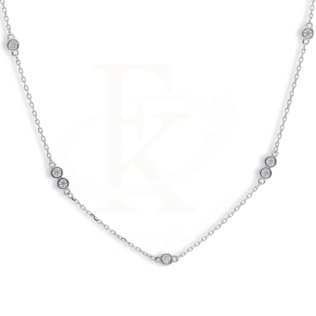 Simple Pendant Necklace For Daily Wear-Sterling Silver 925 Solitaires Necklace - FKJNKLSL2922