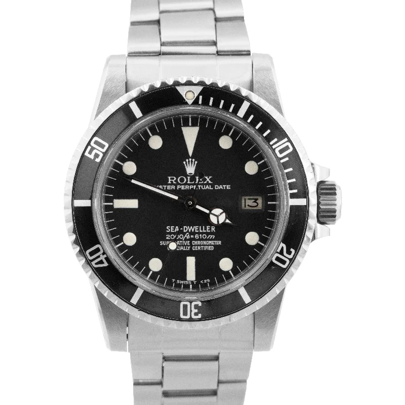 Durable Watches For Workouts-1978 PAPERS Rolex Sea-Dweller MK2 RAIL DIAL 40mm Stainless Steel Watch 1665 BOX