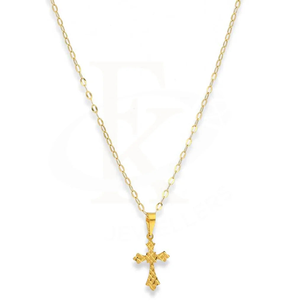 Luxury Gold Necklace For Fashion Week-Gold Necklace (Chain With Cross Pendant) 18KT - FKJNKL18K3158