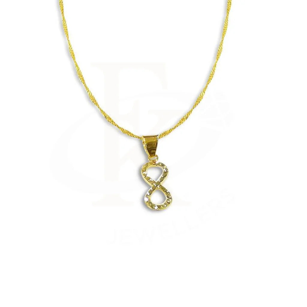 Elegant Gold Bar Necklace For Special Occasions-Gold Necklace (Chain with Infinity Pendant) 18KT - FKJNKL1226