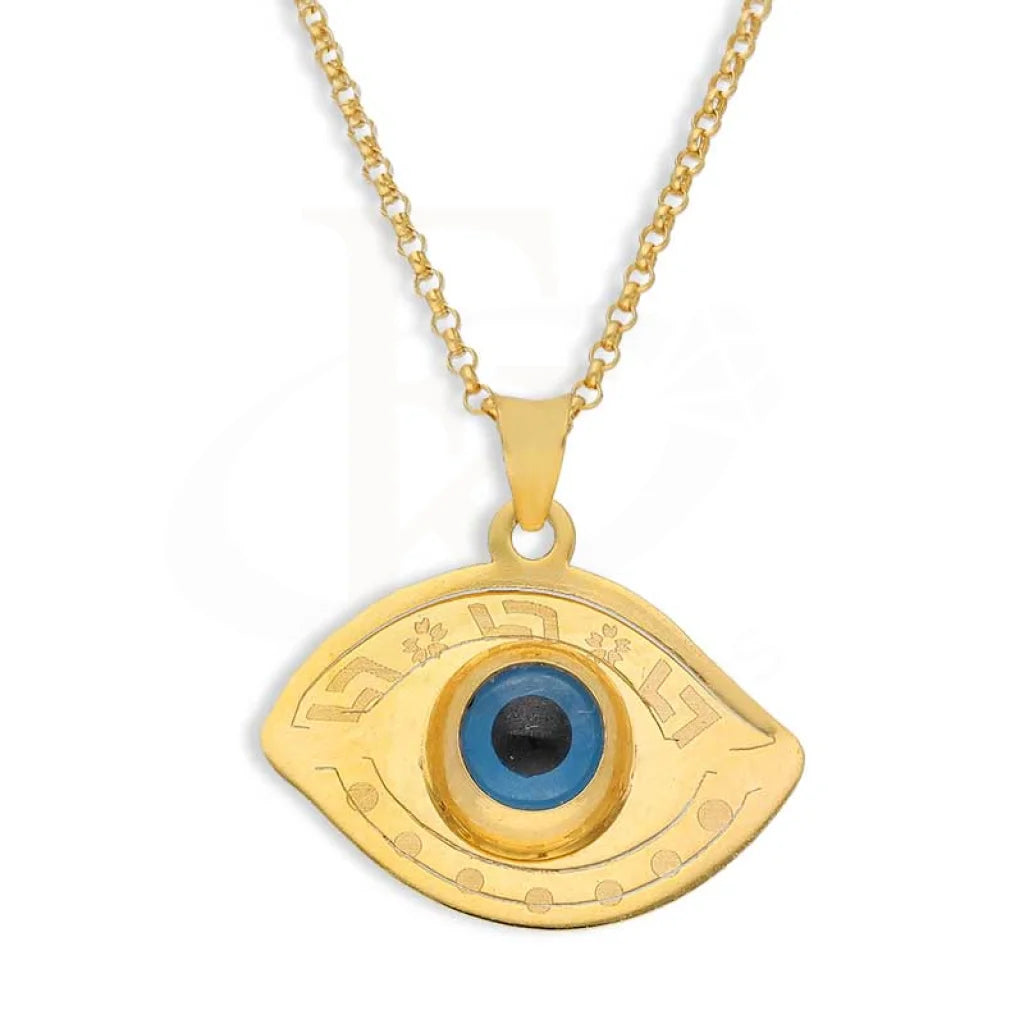 Boho Beaded Necklace For Summer Look-Gold Necklace (Chain with Evil Eye Pendant) 21KT - FKJNKL21K2438