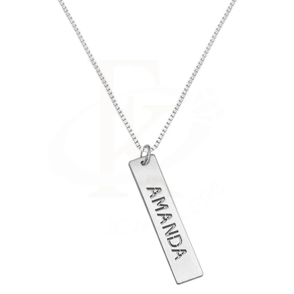 Personalized Chain Necklace For Daily Wear-Silver 925 Name Engraved Bar Necklace - FKJNKL1925