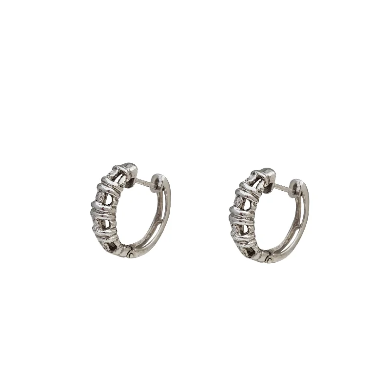 Designer Earrings For Special Celebrations-Diamond Huggie/Hoops Earrings (14K)