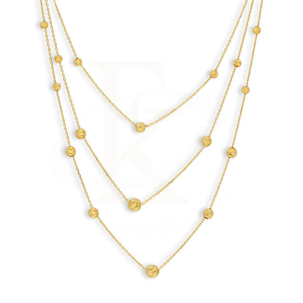 Simple Nameplate Necklace For Personalized Wear-Gold Beads Necklace 21KT - FKJNKL21KM5099