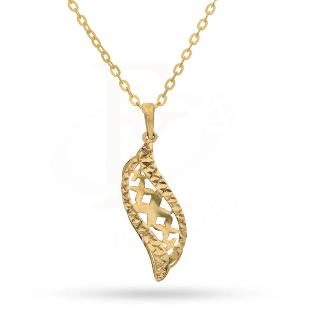 Custom Crystal Pendant Necklace For Weddings-Gold Necklace (Chain with Pendant) 18KT - FKJNKL1474