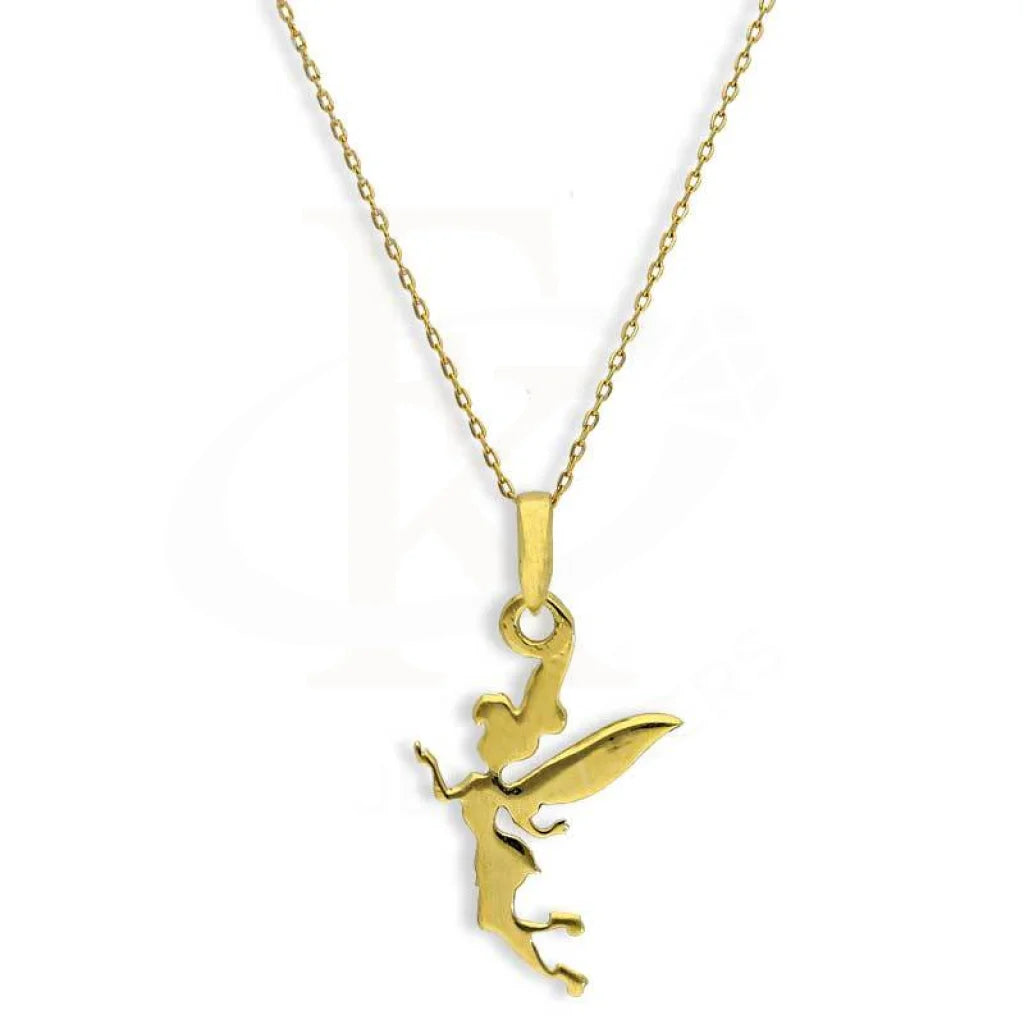 Custom Gold Necklace For Personalized Gifts-Gold Necklace (Chain with Tinkerbell Fairy Angel Pendant) 18KT - FKJNKL18K2690