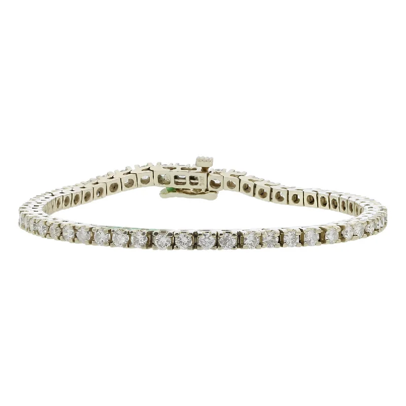 Fashion Bracelets With Custom Names-4.00-Carat Diamond 14K Gold Tennis Bracelet