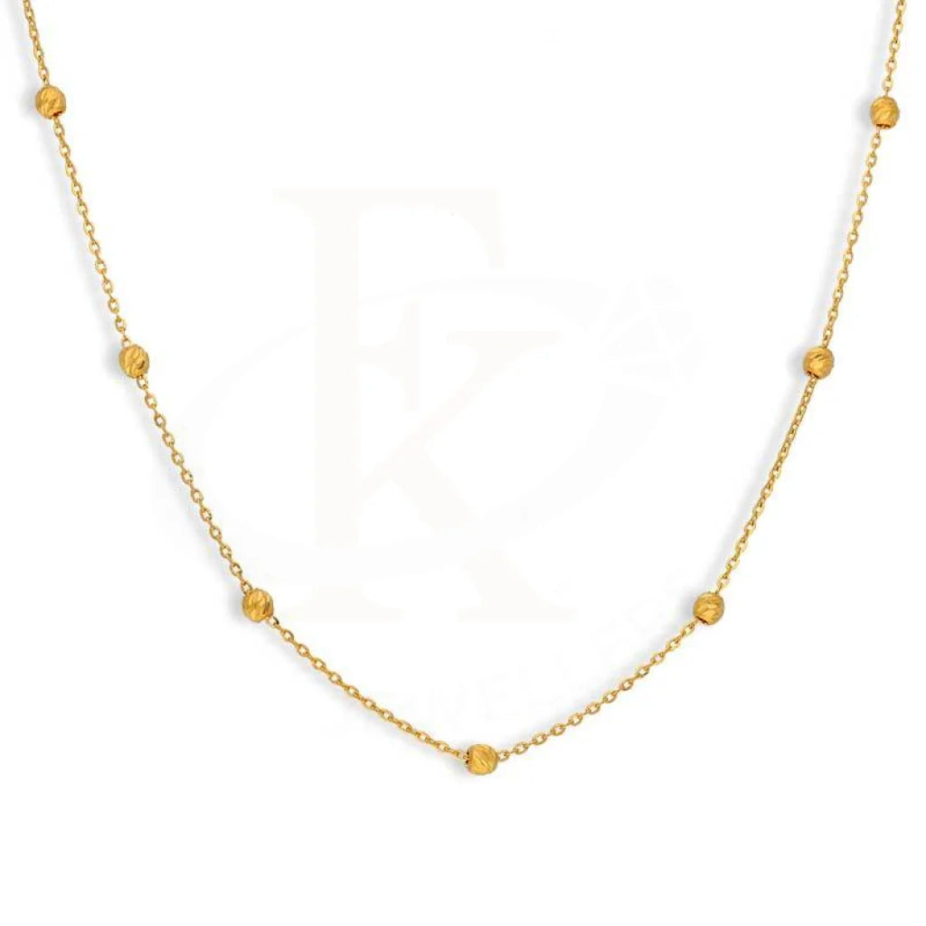 Luxury Diamond Necklace For Formal Events-Gold Beads Necklace 21KT - FKJNKL21K3029