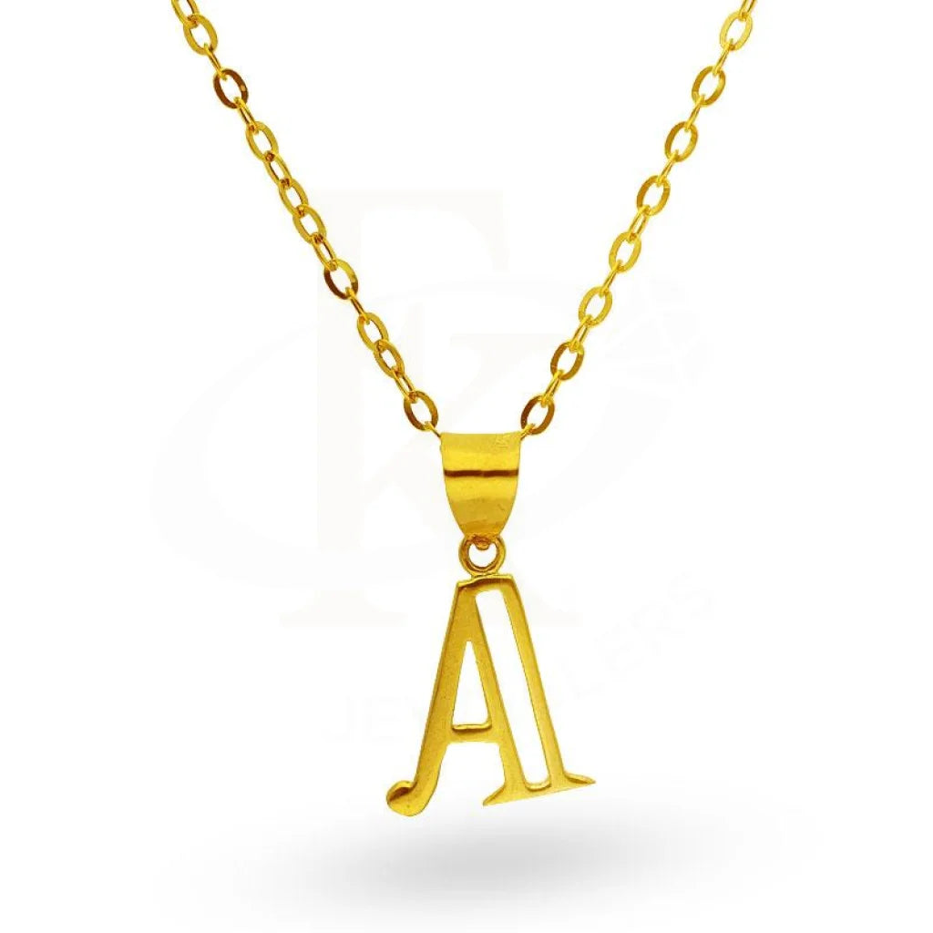 Simple Heart Necklace For Special Occasions-Gold Necklace (Chain with Alphabet Pendant) 18KT - FKJNKL1625