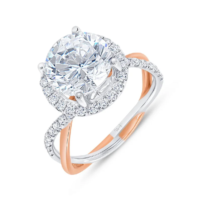 Classic Wedding Bands For Traditional Brides-Uneek Infinity Collection Halo Engagement Ring