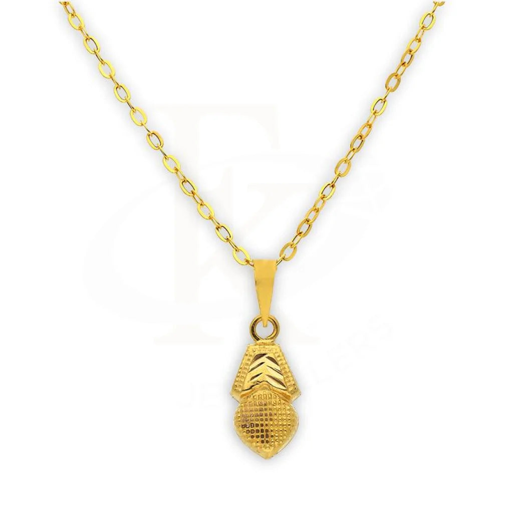 Vintage Gold Necklace For Special Occasions-Gold Necklace (Chain with Heart Pendant) 18KT - FKJNKL18K2351