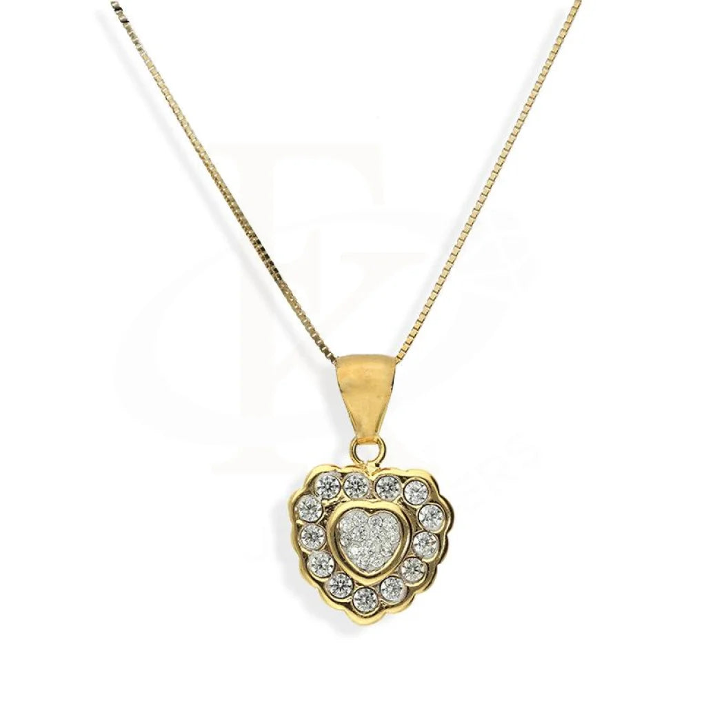 Elegant Sapphire Pendant Necklace For Bridesmaids-Gold Necklace (Chain with Pendant) 18KT - FKJNKL18K2347