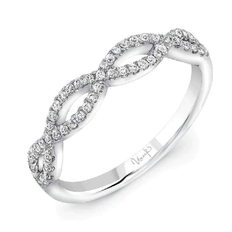 Classic Diamond Rings For Engagement Day-Uneek Stackable Collection Twist Wedding Ring