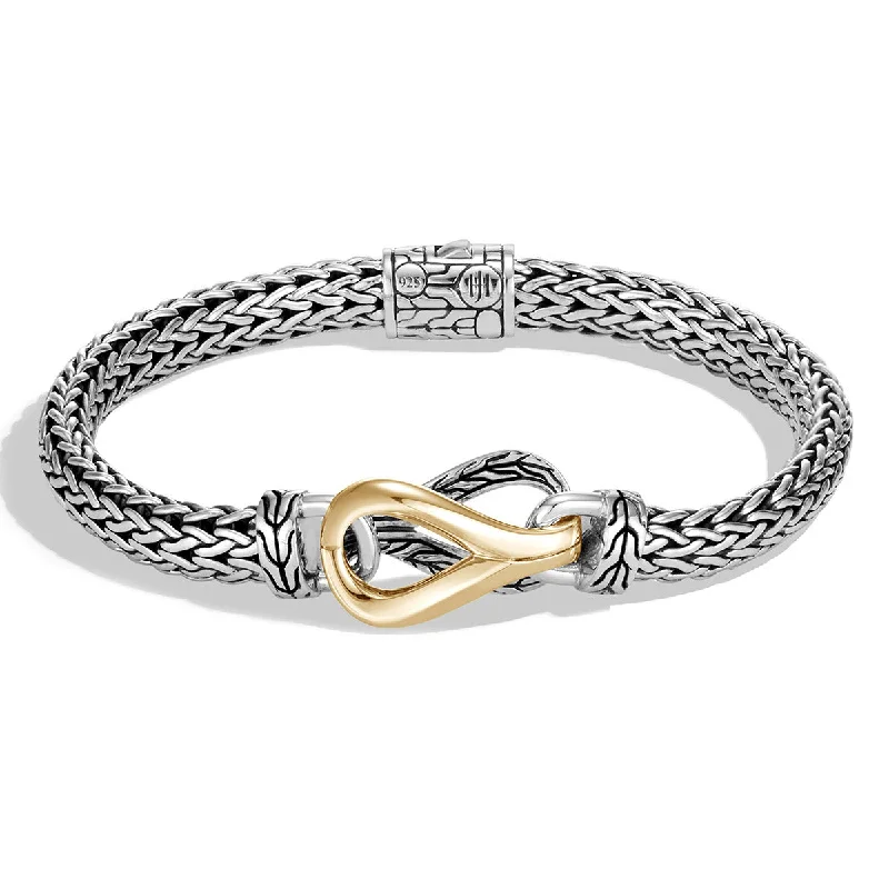 Sparkling Crystal Bracelets-Asli Classic Chain Link 18K Gold and Silver Small Chain Bracelet