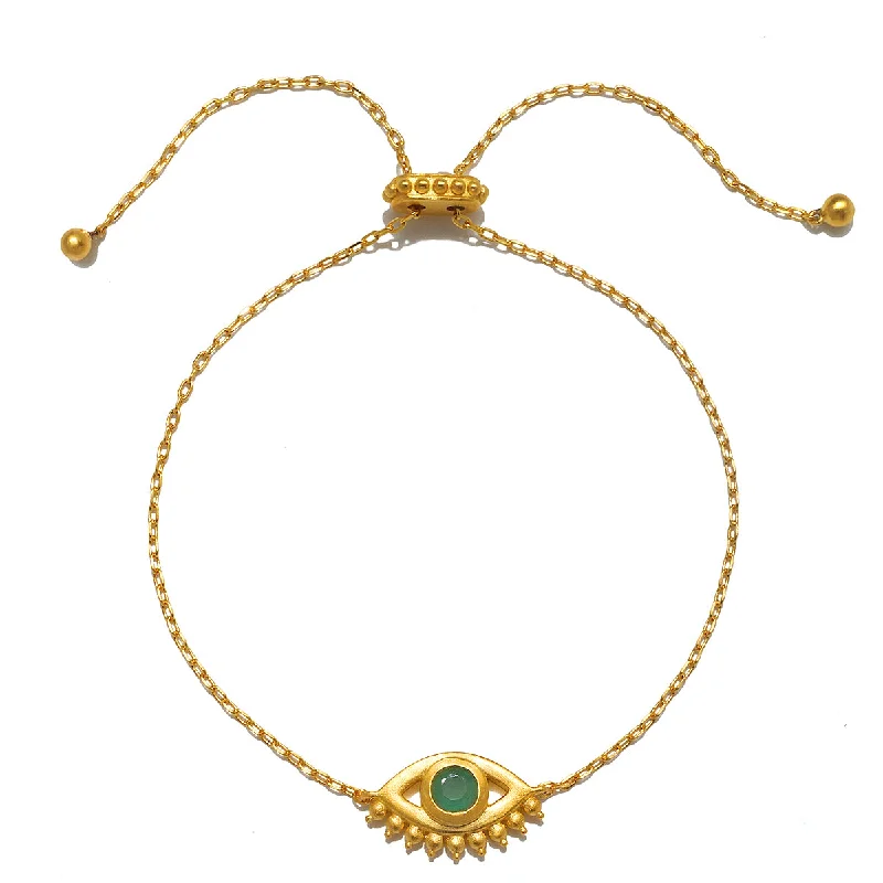 Crystal Clear Bracelets For Occasions-Elevated Consciousness Evil Eye Emerald Bracelet