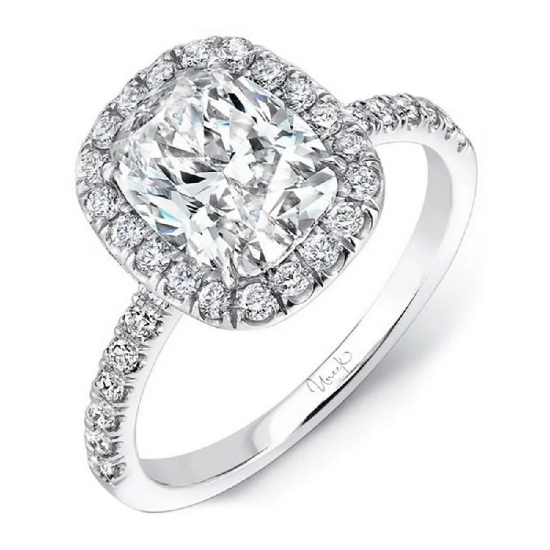 Luxury Custom Engagement Rings For Brides-Uneek Unity Collection Halo Cushion Cut Engagement Ring