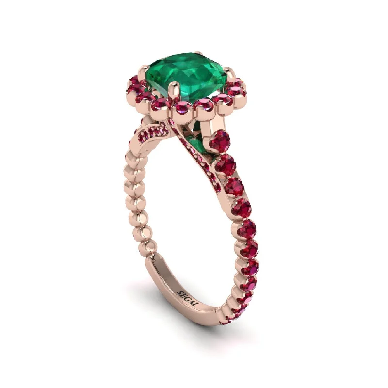 Custom Engagement Rings For Fashion-Forward Brides-Modern Emerald Cushion Cut Engagement Ring - Uma No. 50