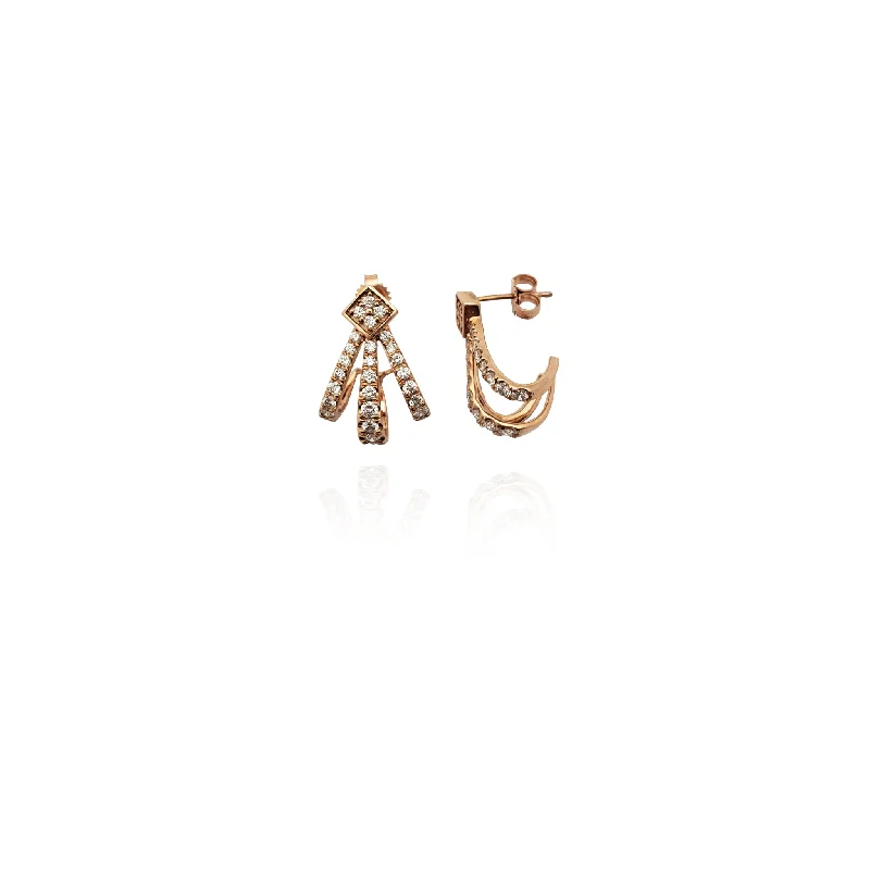 Gold Stud Earrings For Office Wear-Diamond Vintage Earrings (14K)