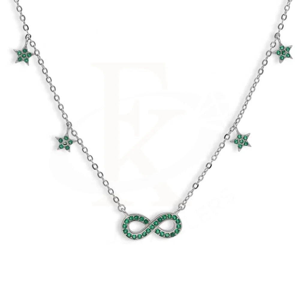 Custom Heart Necklace For Romantic Style-Sterling Silver 925 Infinity and Stars Shaped Necklace - FKJNKLSL2973