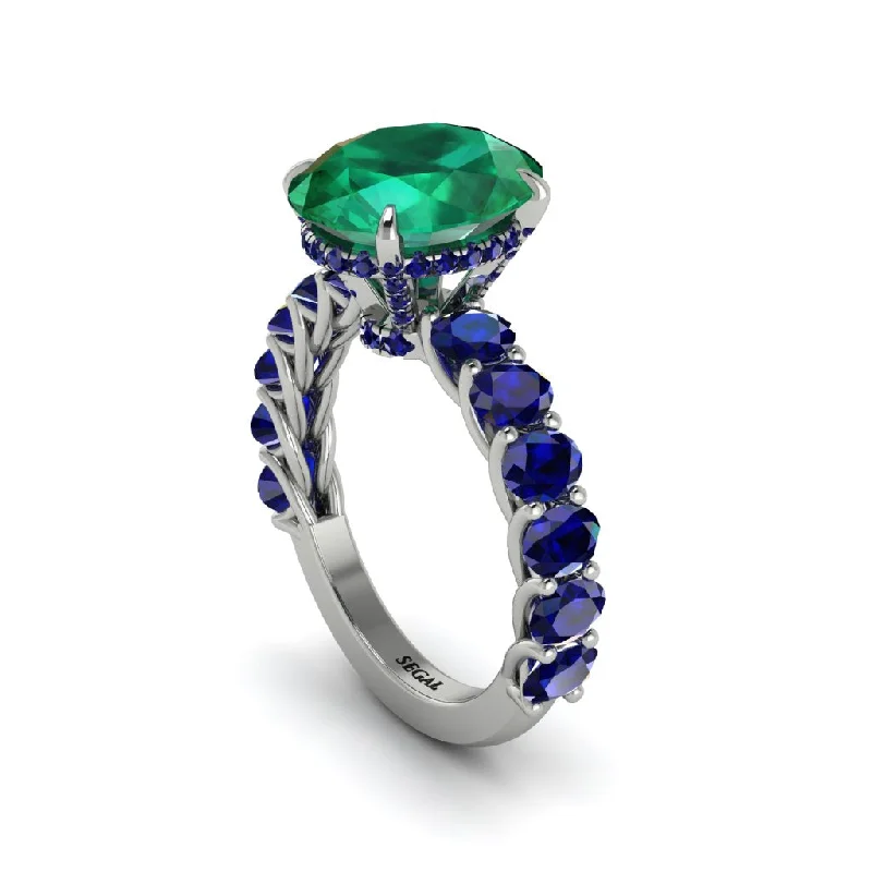 Trendy Stacking Rings For Bridesmaids-4ct Oval Cut Emerald Engagement Ring - Xena No. 66