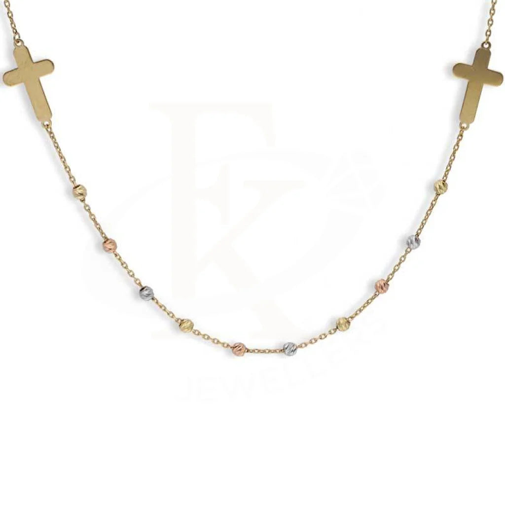 Unique Gemstone Necklace For Fashion Lovers-Gold Cross Necklace 18KT - FKJNKL18K2985