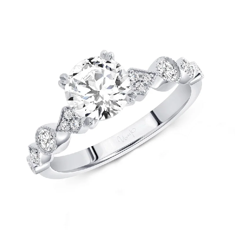 Simple Diamond Rings For Engagement Day-Uneek Us Collection Straight Round Engagement Ring