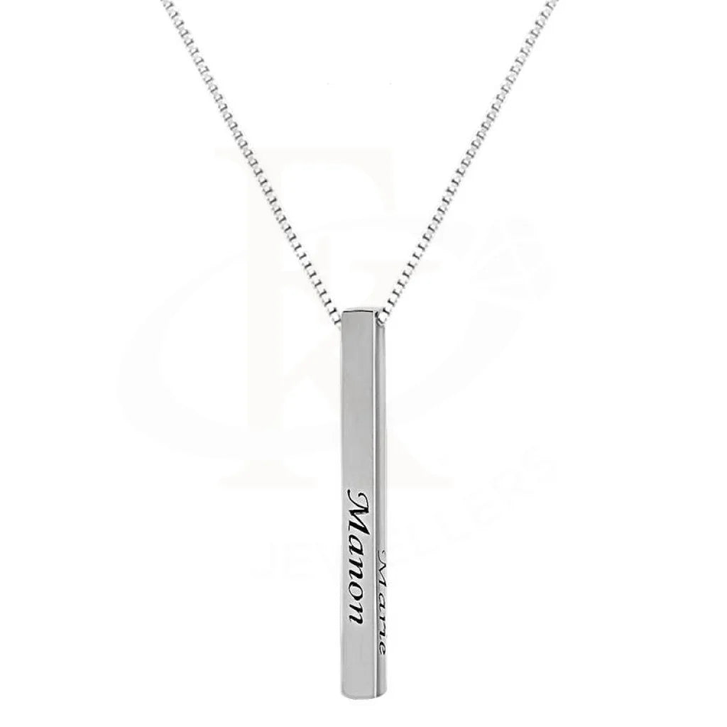 Personalized Name Necklace For Fashion Lovers-Silver 925 Name Engraved Bar Necklace - FKJNKL1927