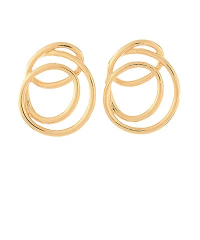 Luxury Earrings With Diamonds For Evening Wear-Spiral Shape Metal Earrings