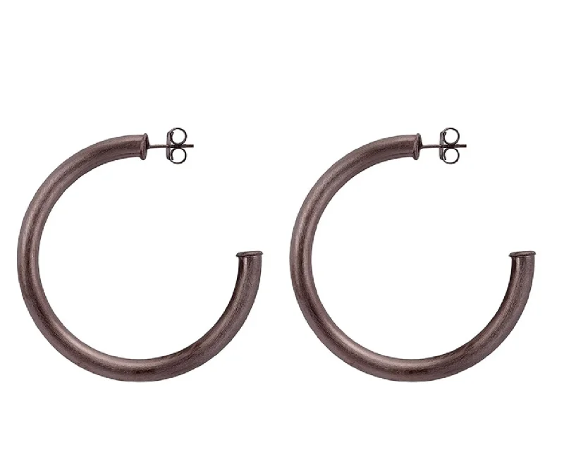 Vintage-Inspired Hoop Earrings For Fashion Lovers-Sheila Fajl Gunmetal Arlene Hoops