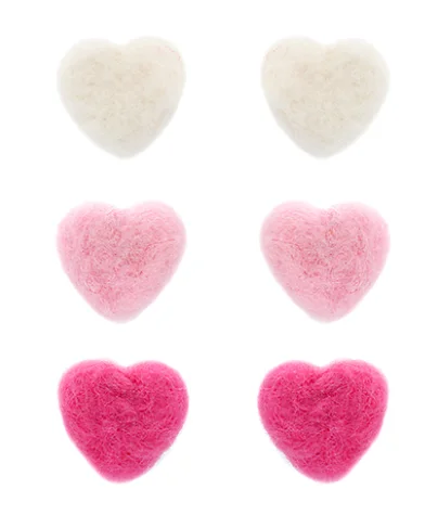 Custom Earrings For Anniversary Gifts-Fluffy Heart Earrings