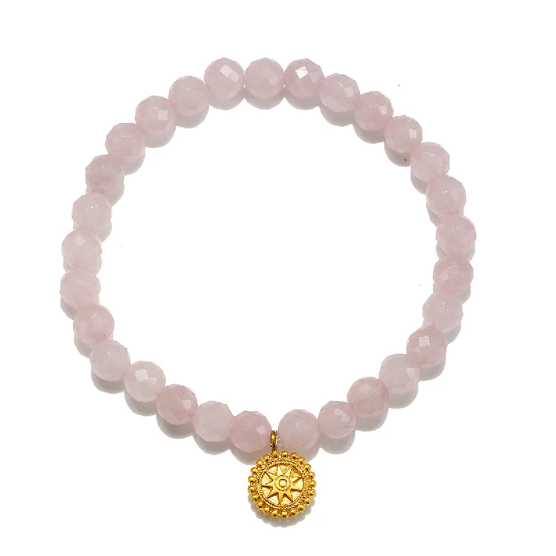 Unique Wire Bracelets For Fashion-Awaken Love Mandala Rose Quartz Gemstone Bracelet